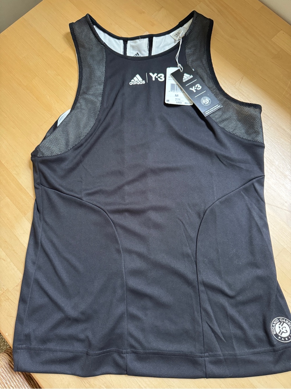 Adidas Roland Garros Paris RGY3 Black Tank Top Tennis Y-3 Women's Size Med NEW